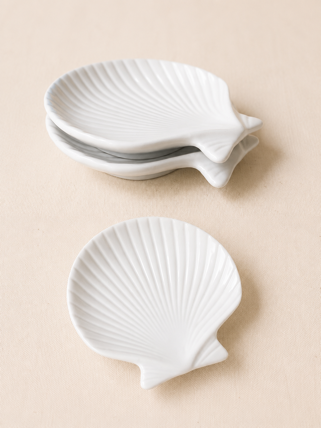 Set van twee vintage schelp schaaltjes