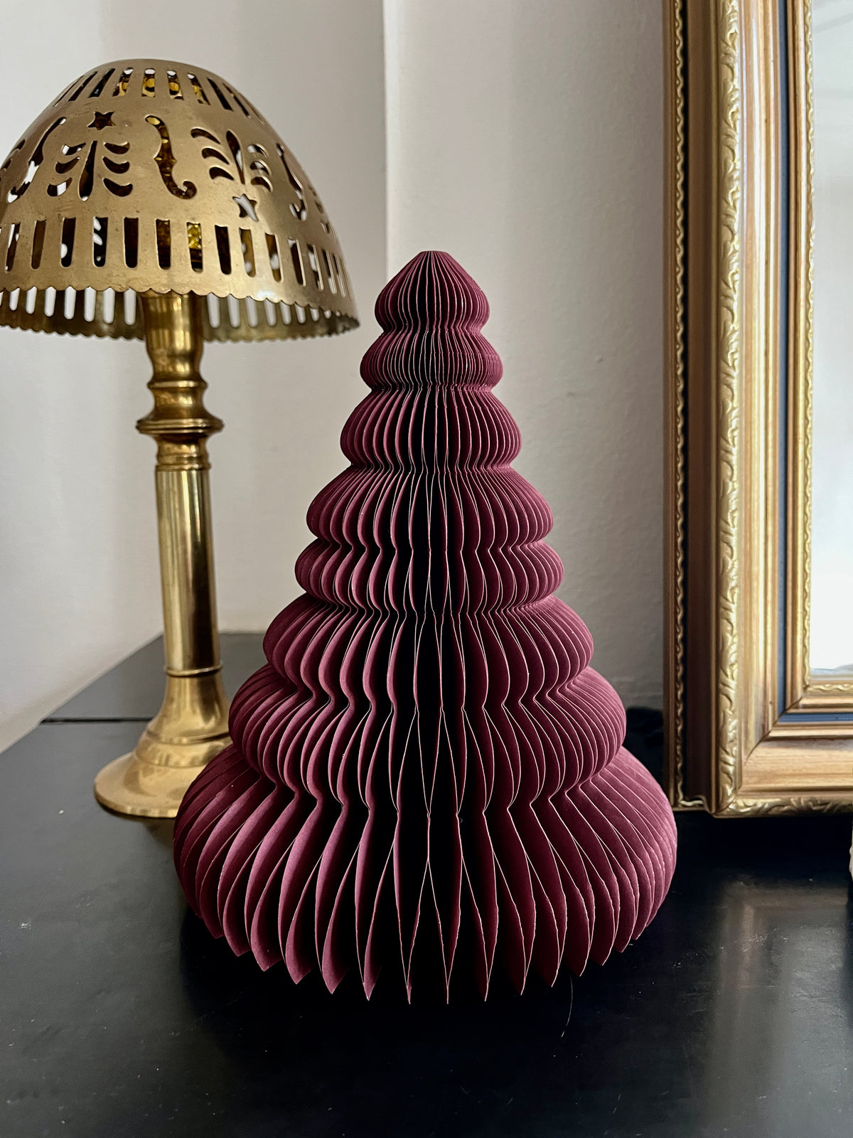Kerstboom papier bordeaux 20 cm