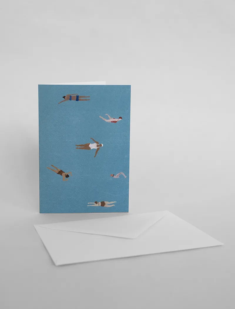 Swimmers, gevouwen kaart met A6 envelop