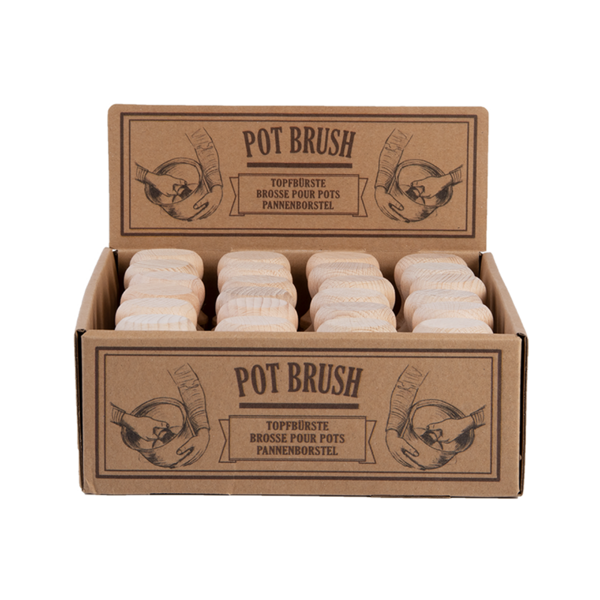 Pannenborstel beukenhout met kokos vezels