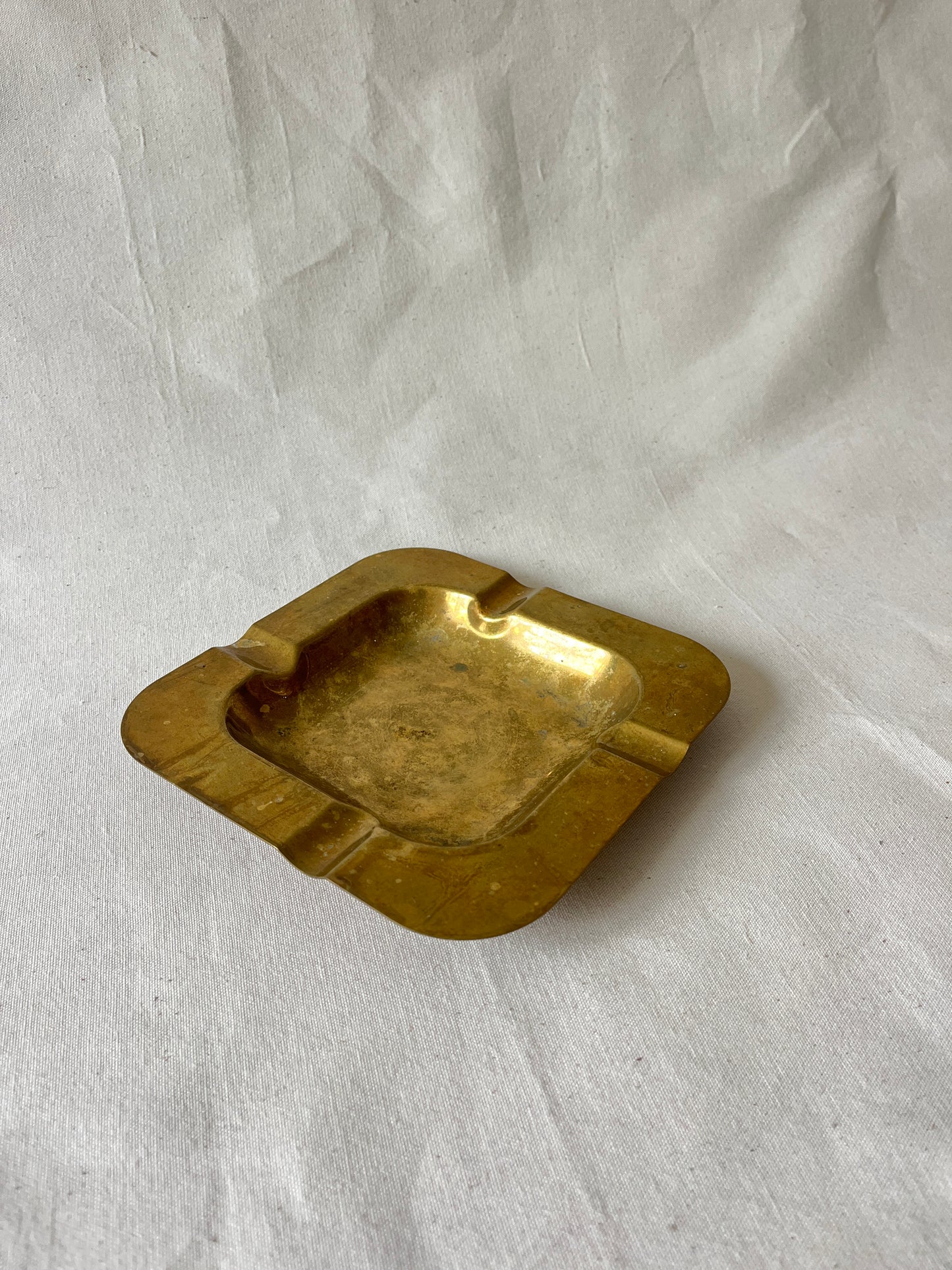 Vintage 1970 brass ashtray