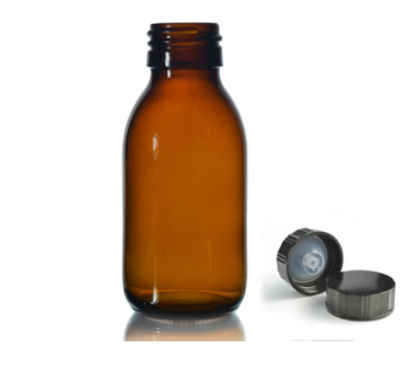 Amber fles, reisverpakking 100 ml met schroefdop