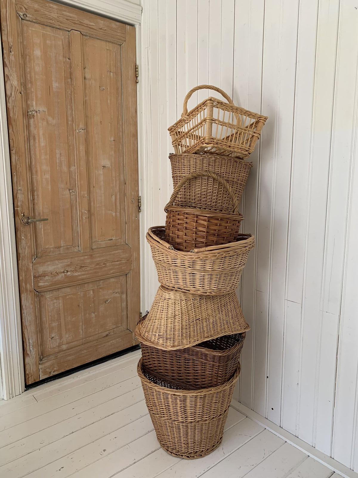 Antique collection baskets & wooden items