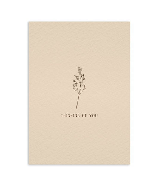 Ansichtkaart Thinking of you, uit de serie dryed flowers