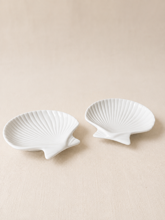 Set van twee vintage schelp schaaltjes