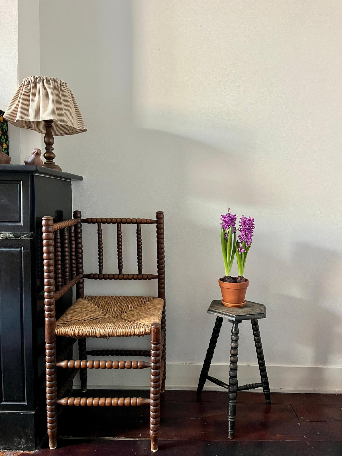 Antique bobbin stool