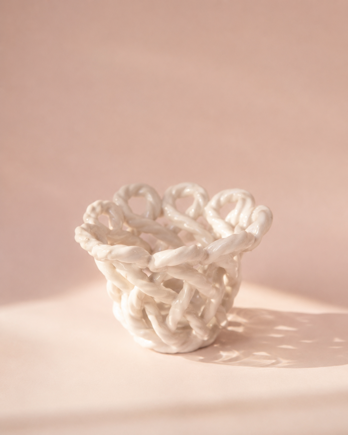 Vintage ceramic woven basket