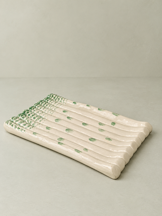 Asperge schaal vintage Barbotine