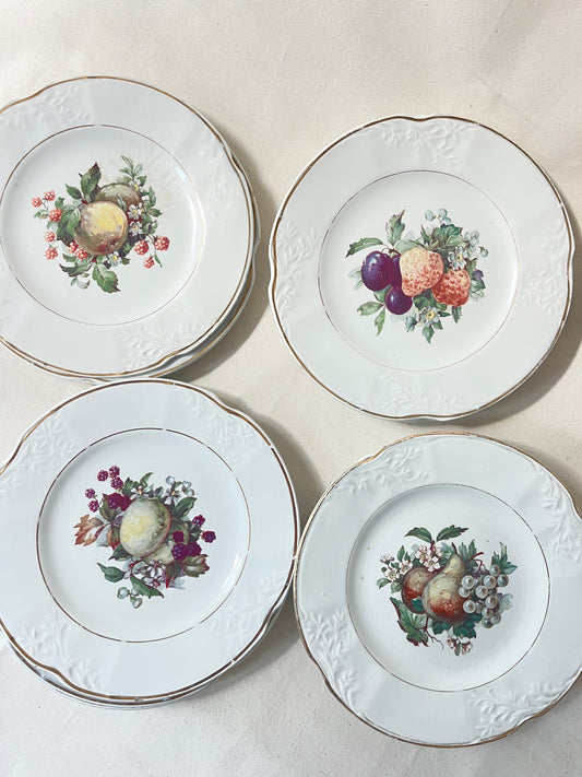 Set 12 vintage Franse gebaksborden