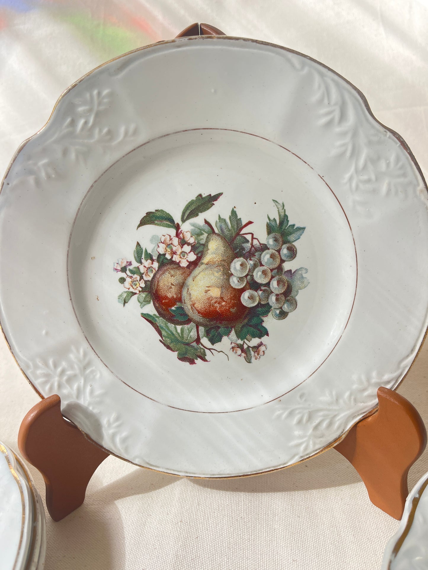 Set 12 vintage Franse gebaksborden