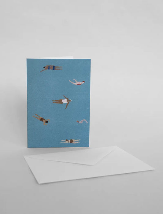 Swimmers, gevouwen kaart met A6 envelop