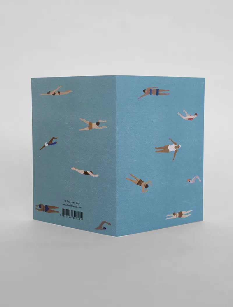 Swimmers, gevouwen kaart met A6 envelop