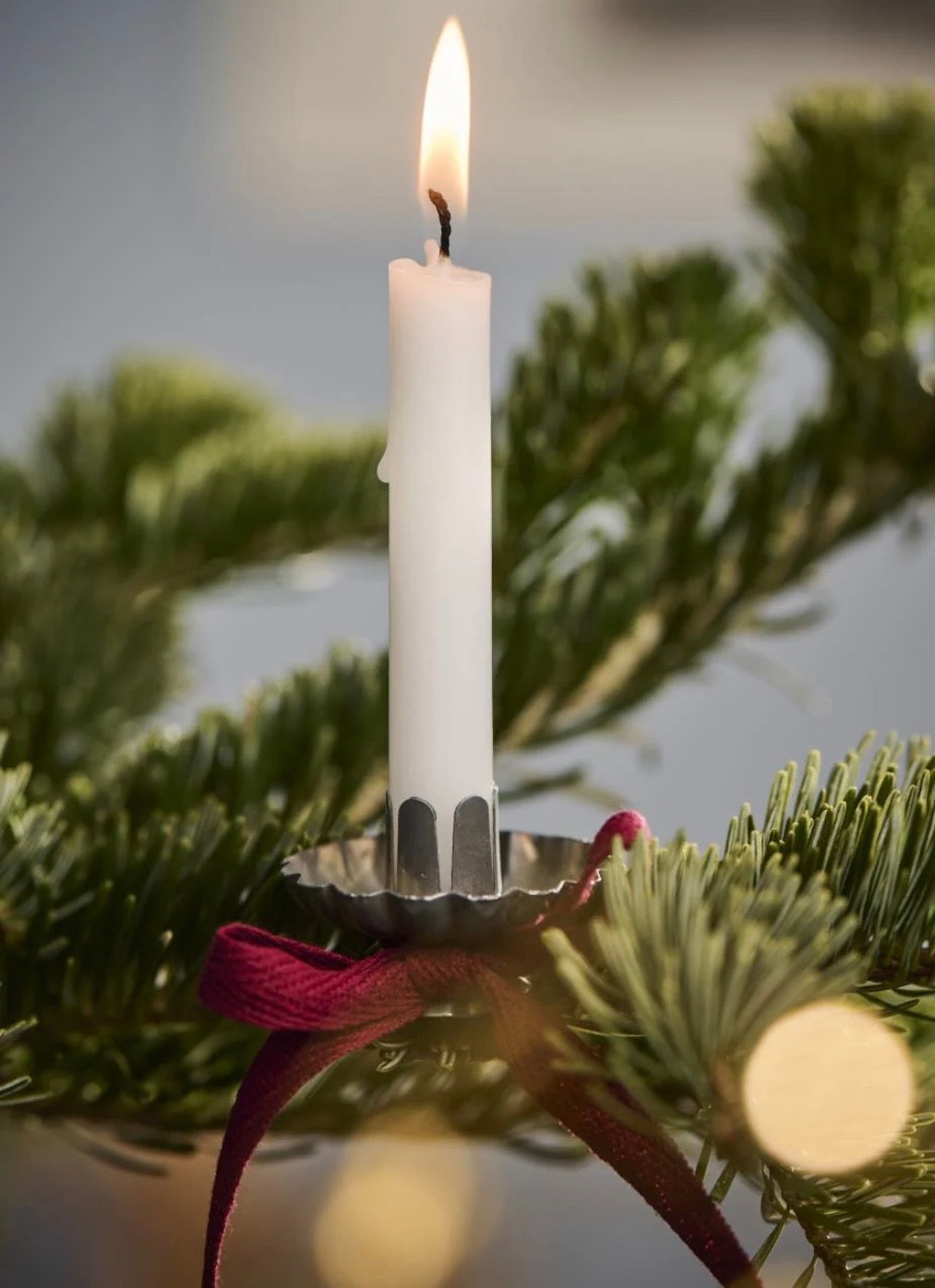 Kerstboom kaarshouder met clip, vintage