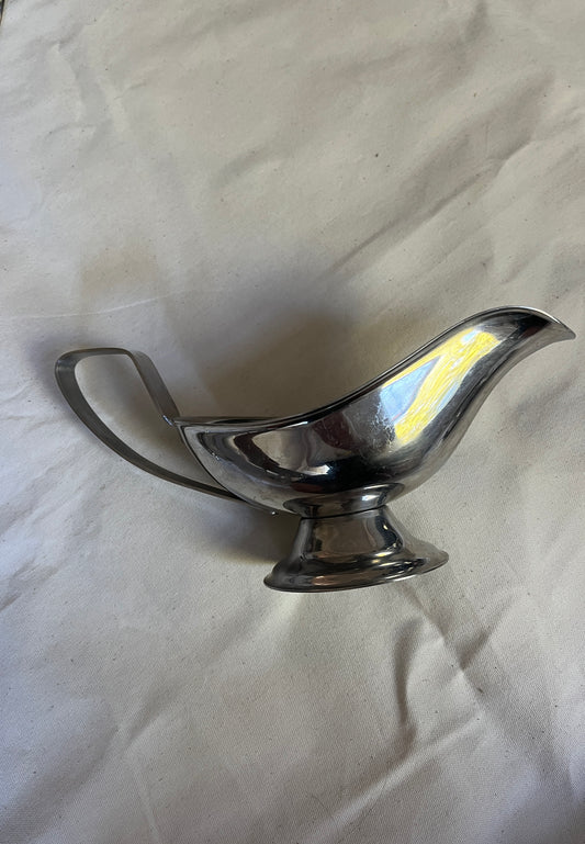 Vintage RVS sauskom juskom in mid-century stijl