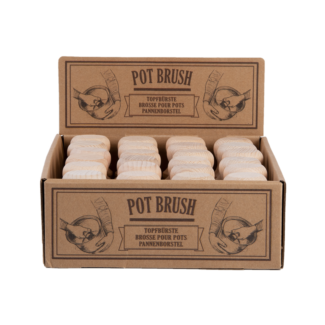 Pannenborstel beukenhout met kokos vezels