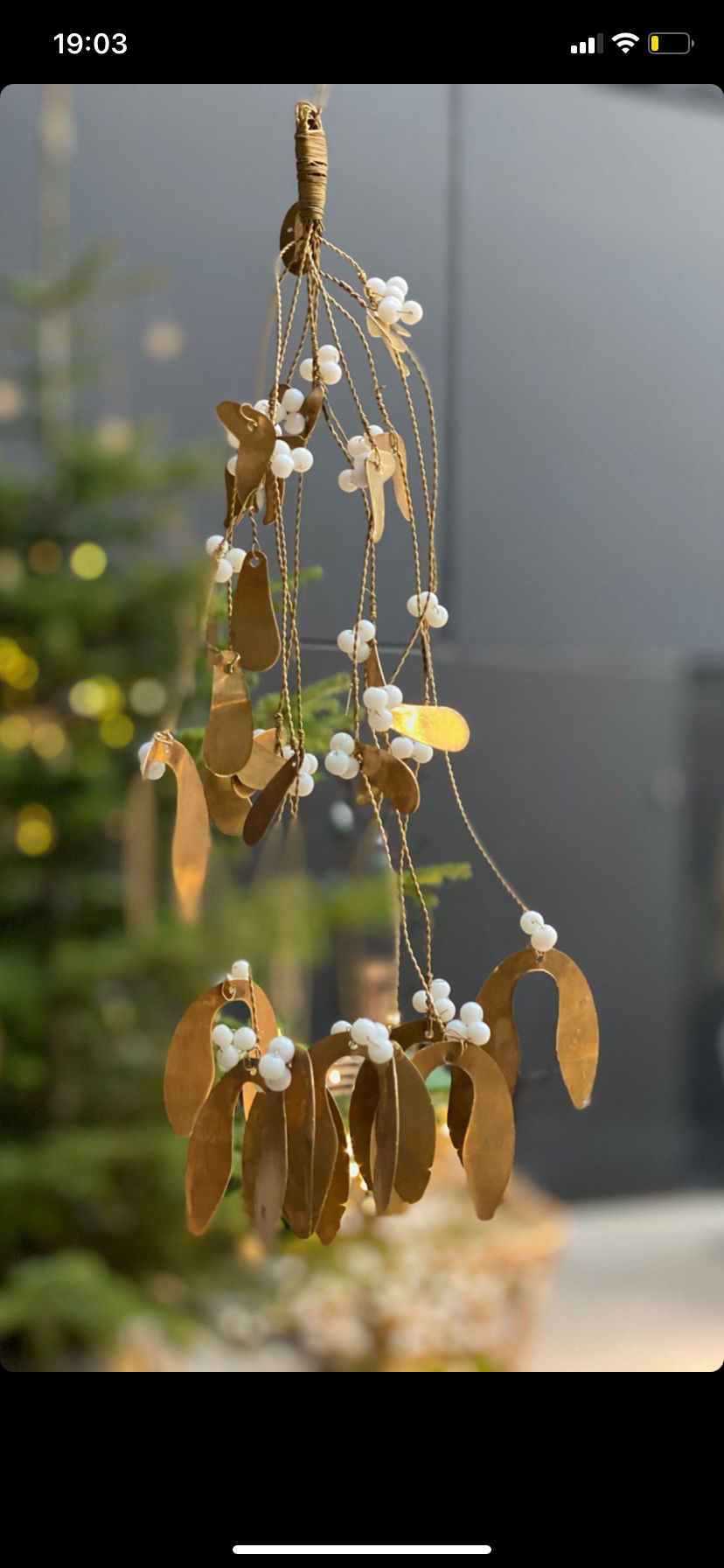 Handgemaakte mistletoe brass groot