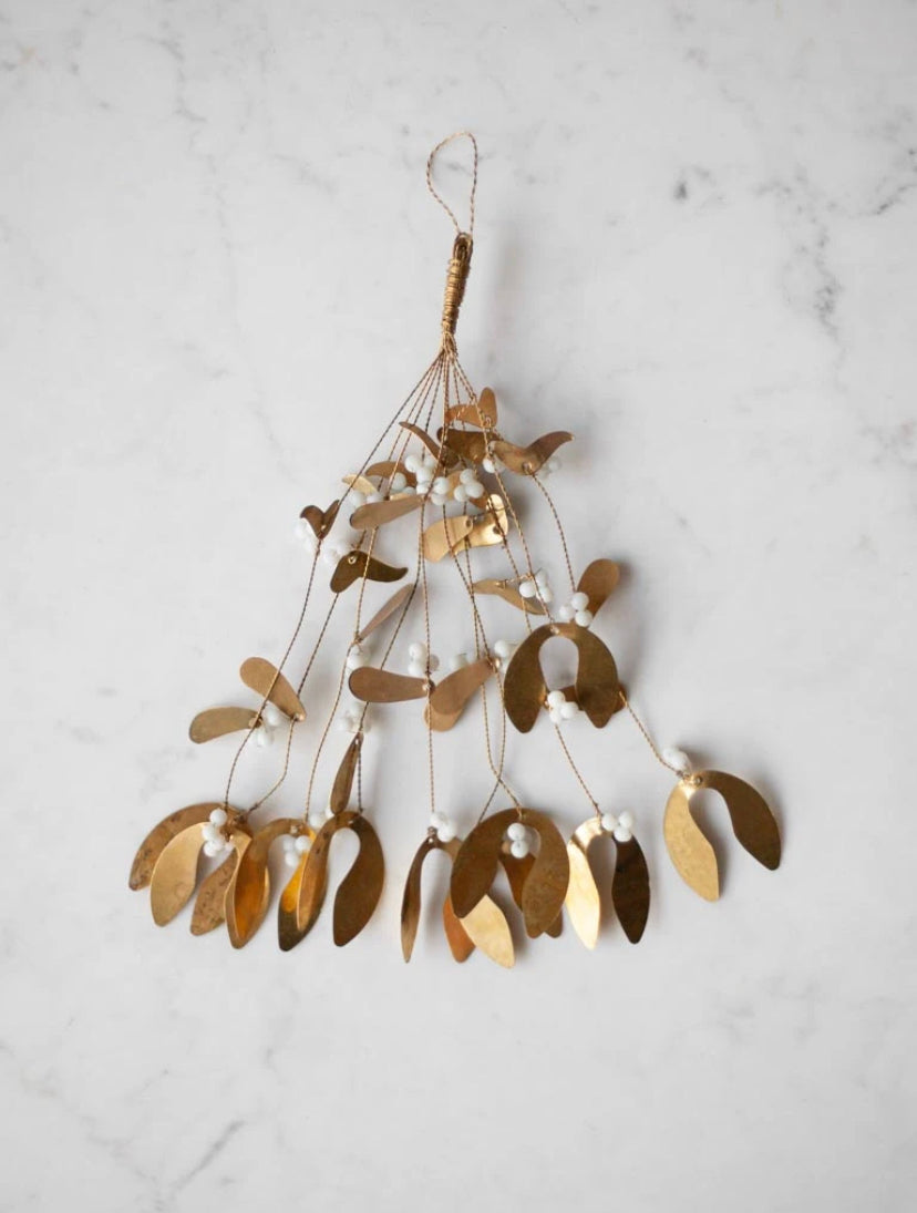 Handgemaakte mistletoe brass groot