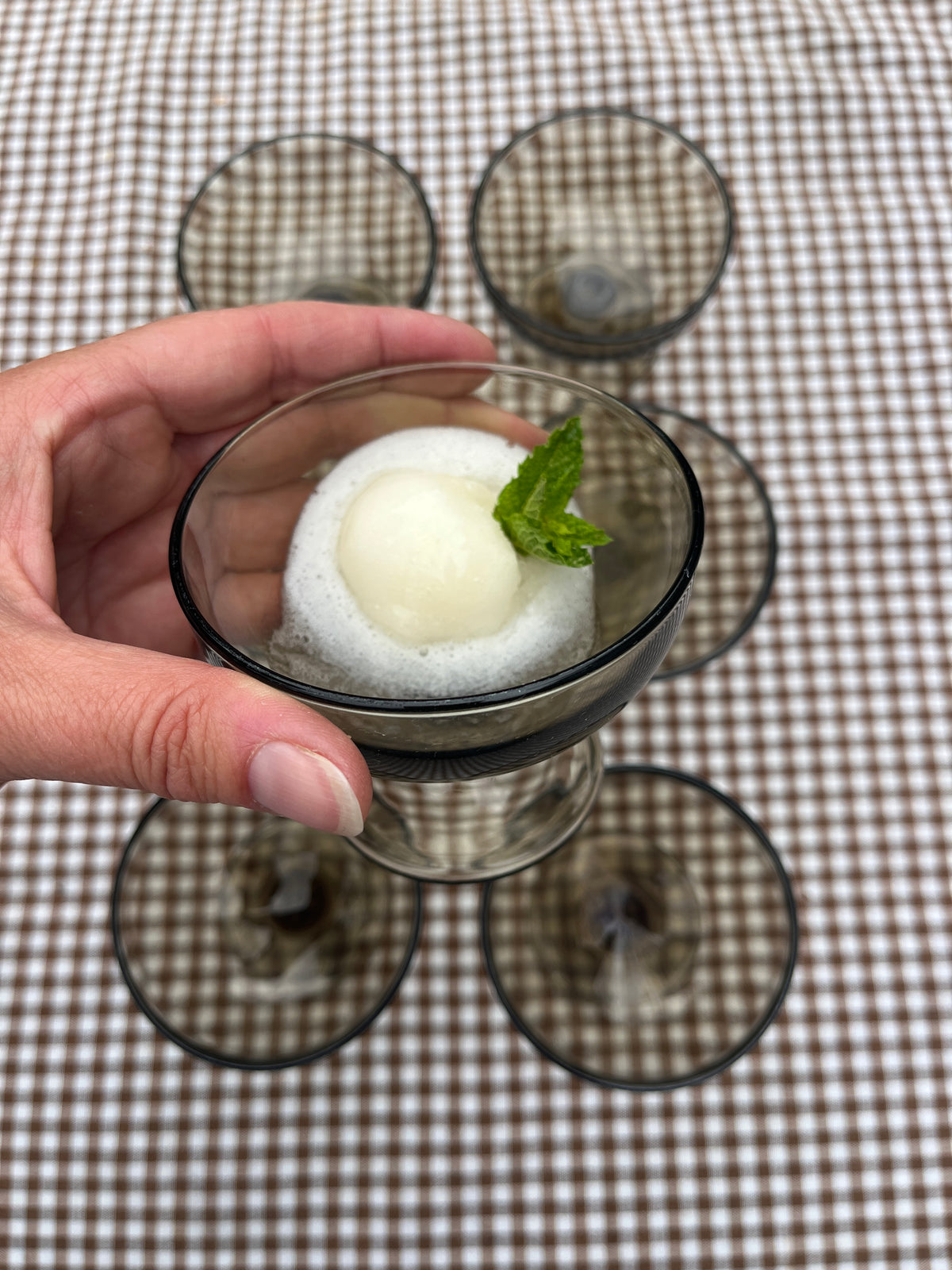 French dessert coupes set van 7
