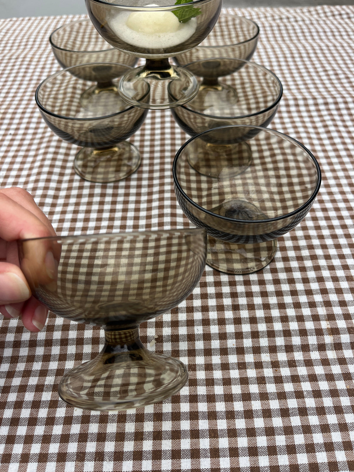 French dessert coupes set van 7