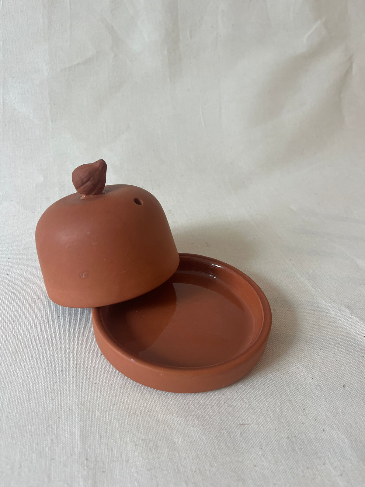 Terracotta knoflook pot