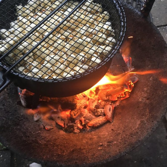 Popcorn pan voor open vuur, outdoor