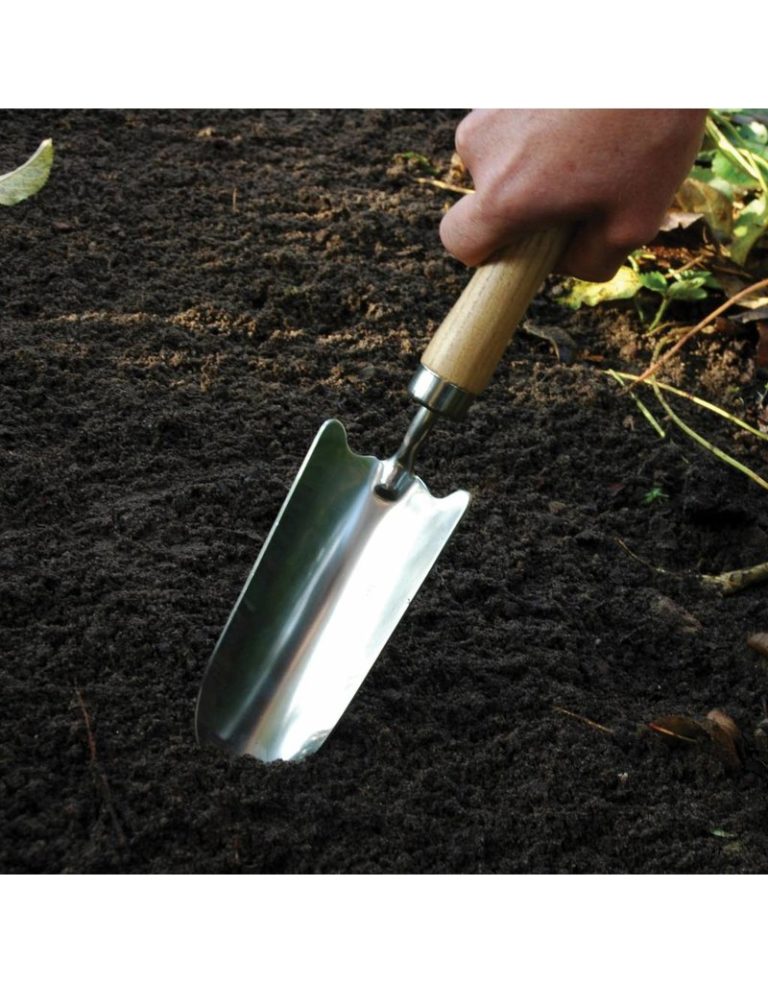 Luxe plantschopje, rvs met essenhout