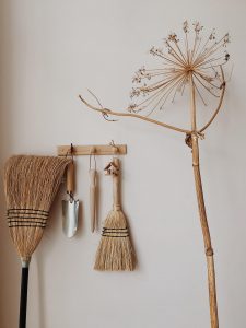 Luxe plantschopje, rvs met essenhout